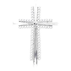 14KT White Diamond Gold Cross